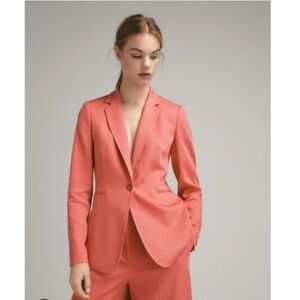 Massimo Dutti Peach / Orange Cotton Blazer
